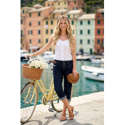 Wilto Jeans baggy dark blue capri