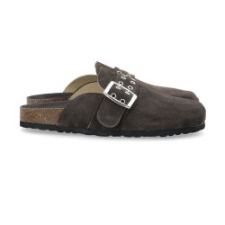 BIANCO Biamiami buckle mule suede brown