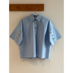 Wilto Shirt blue gold buttons