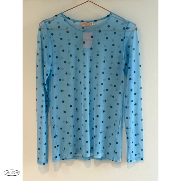Wilto Mesh blouse blue dots