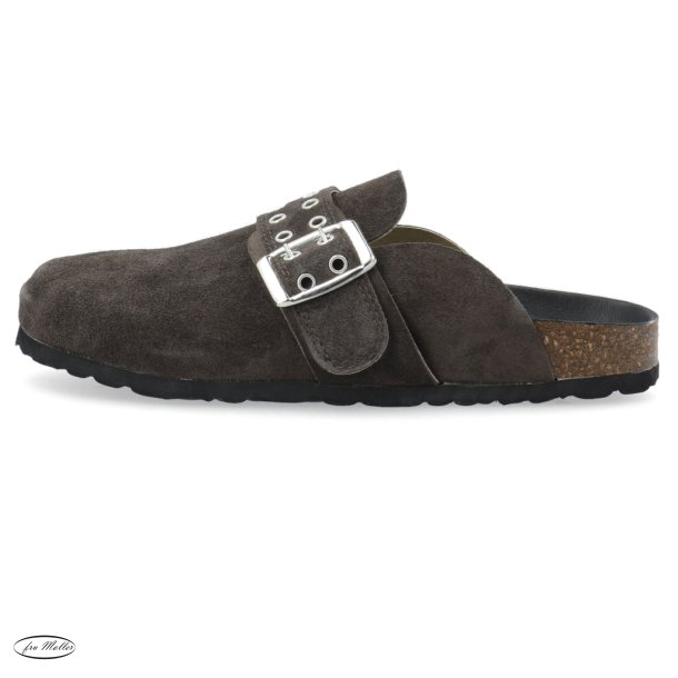 BIANCO Biamiami buckle mule suede brown