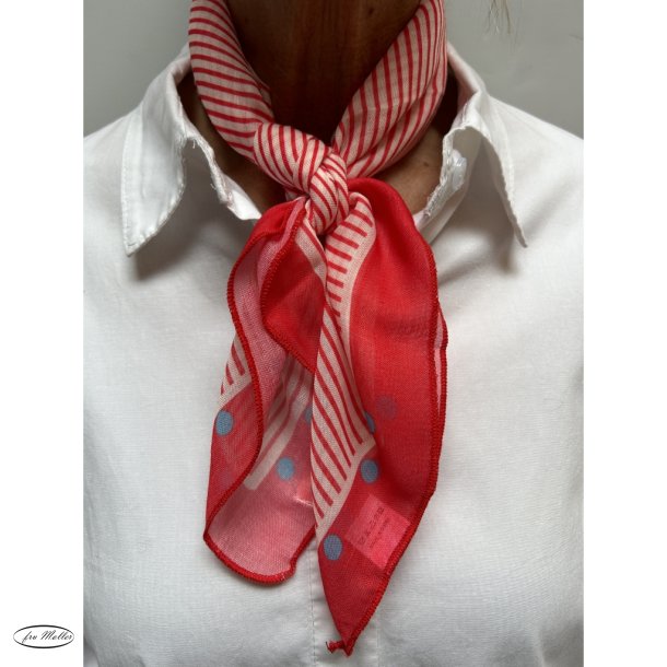 Three M Scarves red stripes