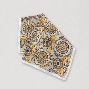 ByLund Silk scarf blue/brown flowers