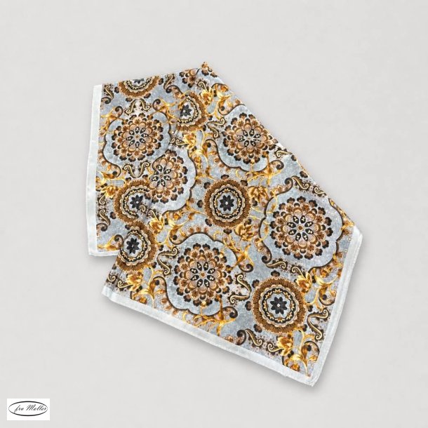 ByLund Silk scarf blue/brown flowers