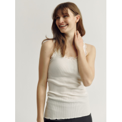 RW Babette silk long lace top new white