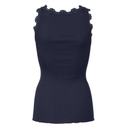 RW Babette silk long lace top navy