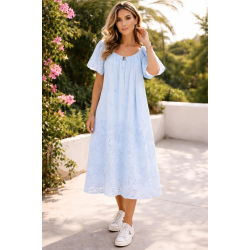 Lisbeth Merrild kjole bl� hul m�nster