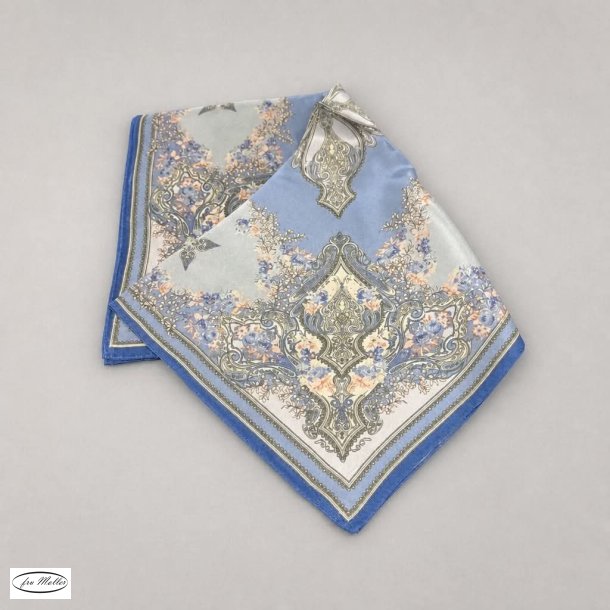 ByLund Silk scarf blue flower