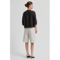 SF Andrea knit rib cardigan chokolade torte