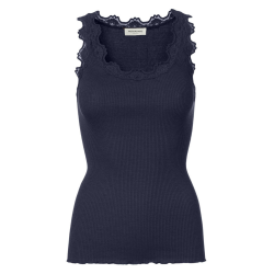 RW Babette silk long lace top navy