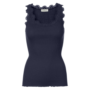 RW Babette silk long lace top navy