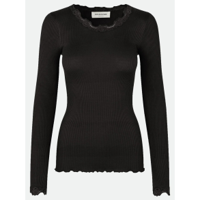 RW Babette silk long lace t-shirt new black
