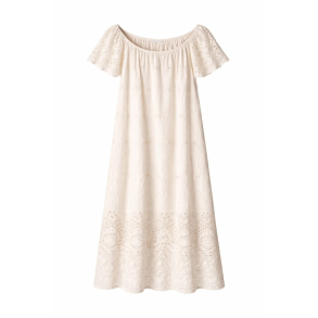 Lisbeth Merrild kjole sand hul m�nster