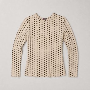Lisbeth Merrild T-shirt LS hvid/brun dot