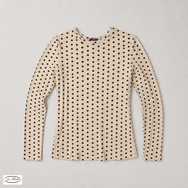 Lisbeth Merrild T-shirt LS hvid/brun dot