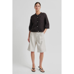 SF Andrea knit rib cardigan chokolade torte
