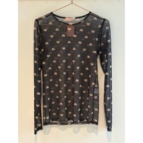 WILTO Mesh blouse hearts black