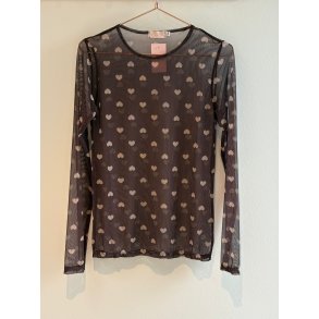 WILTO Mesh blouse hearts brown