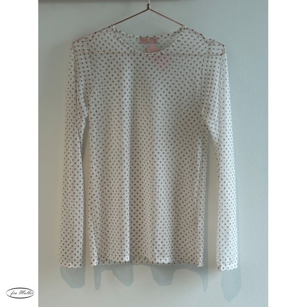 Wilto Mesh blouse white small dots