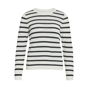 VILA Vidalo knit stripe white/black
