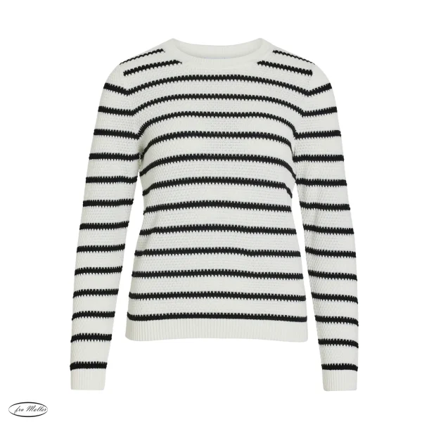VILA Vidalo knit stripe white/black