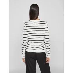 VILA Vidalo knit stripe white/black