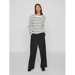 VILA Vidalo knit stripe white/black