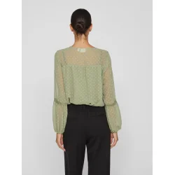 VILA Viedee top oil green