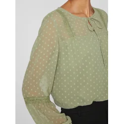 VILA Viedee top oil green