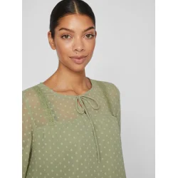 VILA Viedee top oil green