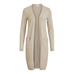 VILA Viril long knit cardigan natural
