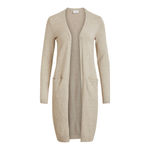 VILA Viril long knit cardigan natural
