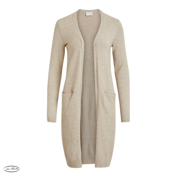 VILA Viril long knit cardigan natural