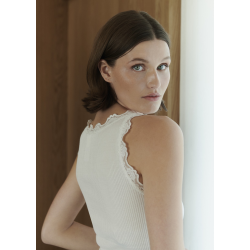 RW Babette silk long lace top new white