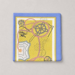 ByLund Silk scarf yellow/blue print