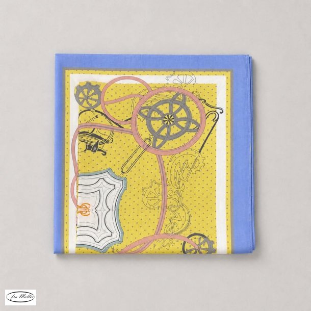 ByLund Silk scarf yellow/blue print