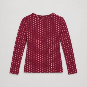 Lisbeth Merrild T-shirt LS bordeaux/rosa dot