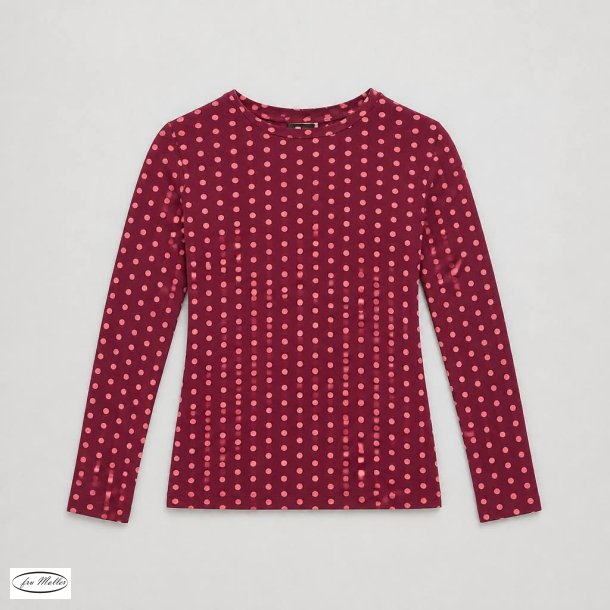 Lisbeth Merrild T-shirt LS bordeaux/rosa dot