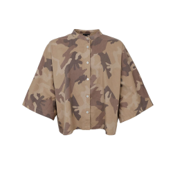 BCALLY loose shirt camouflage brown