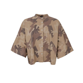 BCALLY loose shirt camouflage brown