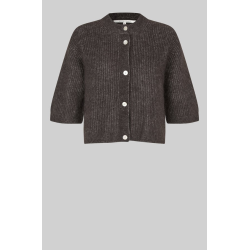 SF Andrea knit rib cardigan chokolade torte