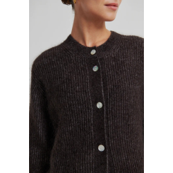 SF Andrea knit rib cardigan chokolade torte