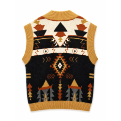 Lisbeth Merrild vest med m�nster camel