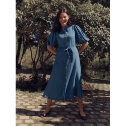 RW Dallas LS midi dress medium denim blue