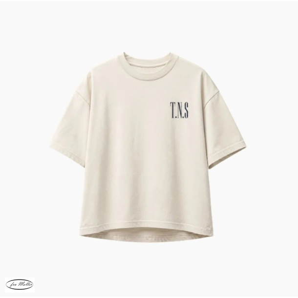 The New Society Mochi T-shirt black iris emb,