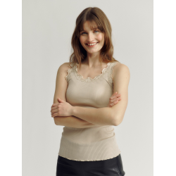 RW Babette silk long lace top cacao