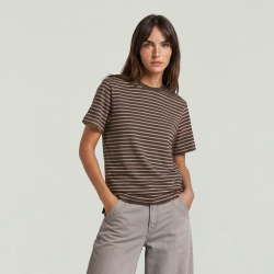 G-Star Unit stripe t-shirt coffee/mauve