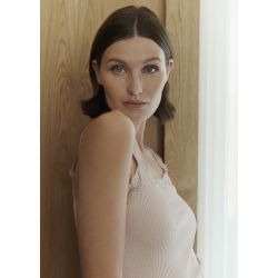 RW Babette silk long lace top cacao