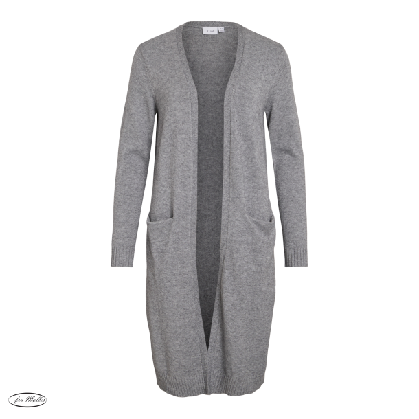 VILA Long knit cardigan grey