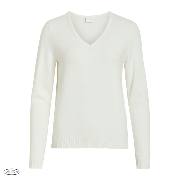 VILA Viril v-neck knit white